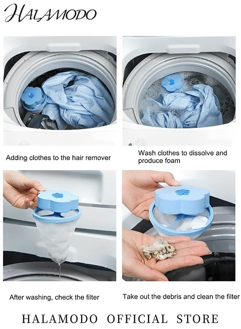 Halamodo Lint Catcher for Laundry Household Reusable Washing Machine Floating Lint Mesh Bag Pet Hair Filter Washer Lint Trap Net Pouch Washing Machine Lint Remover - Image 3
